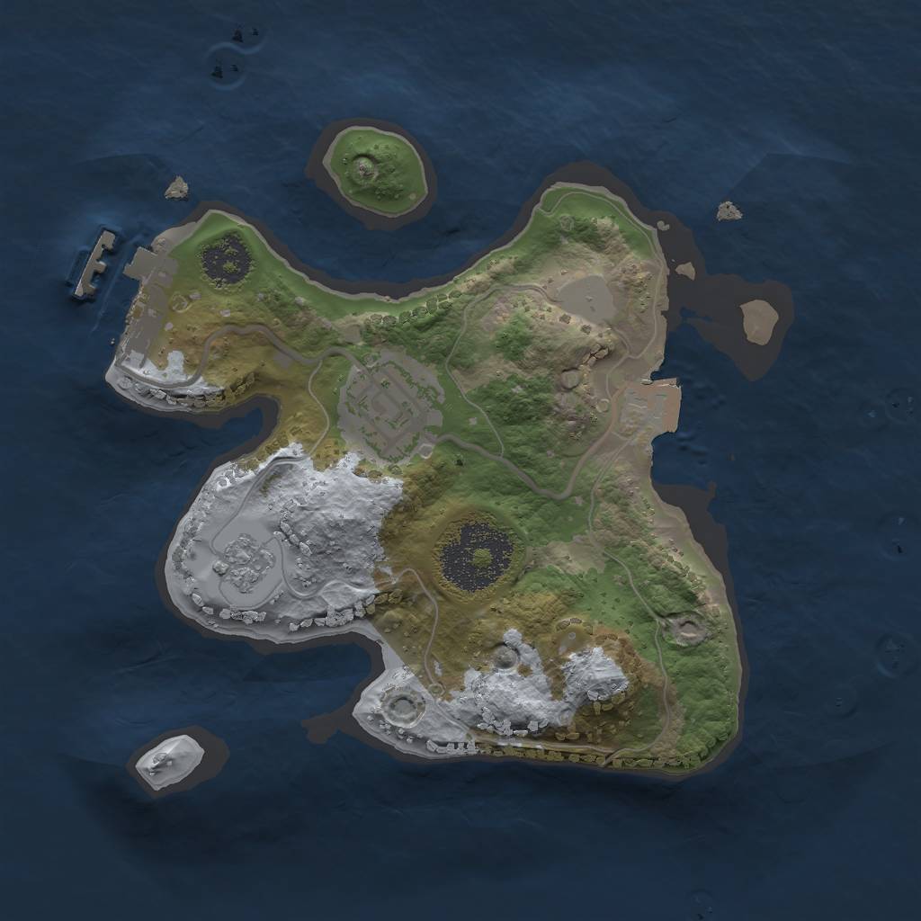 Rust Map: Procedural Map, Size: 2000, Seed: 26856, 6 Monuments