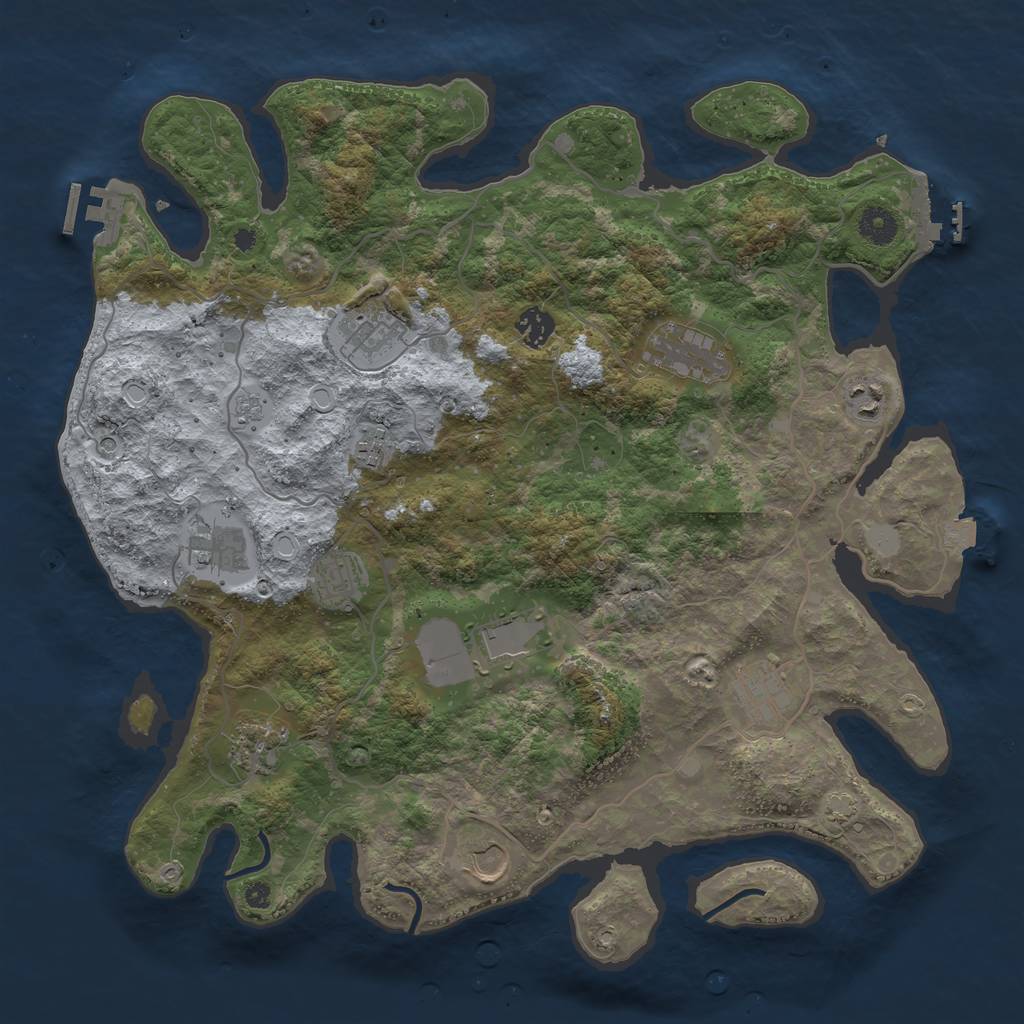 Rust Map: Procedural Map, Size: 4000, Seed: 465089277, 19 Monuments