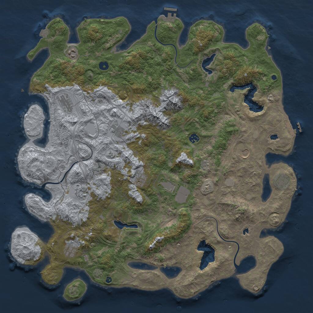 Rust Map: Procedural Map, Size: 5000, Seed: 32765, 17 Monuments
