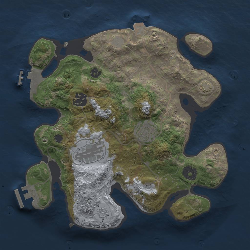 Rust Map: Procedural Map, Size: 2600, Seed: 8054, 11 Monuments