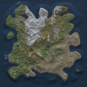 Thumbnail Rust Map: Procedural Map, Size: 3500, Seed: 1026649775, 15 Monuments