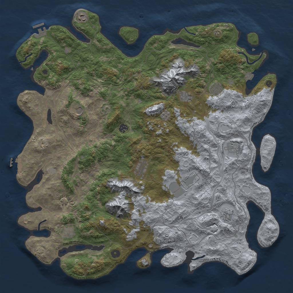 Rust Map: Procedural Map, Size: 5000, Seed: 5943853, 19 Monuments