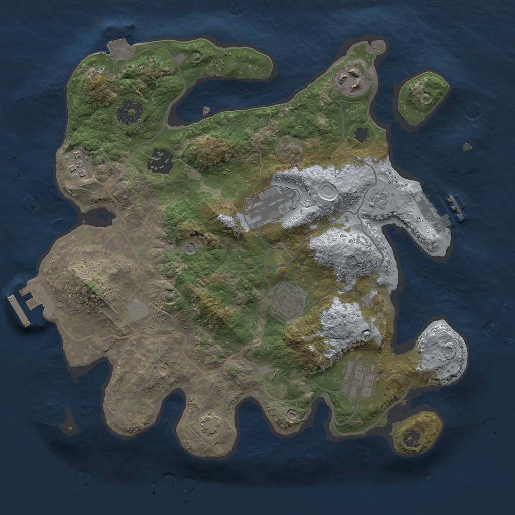 Rust Map: Procedural Map, Size: 3000, Seed: 11355, 14 Monuments