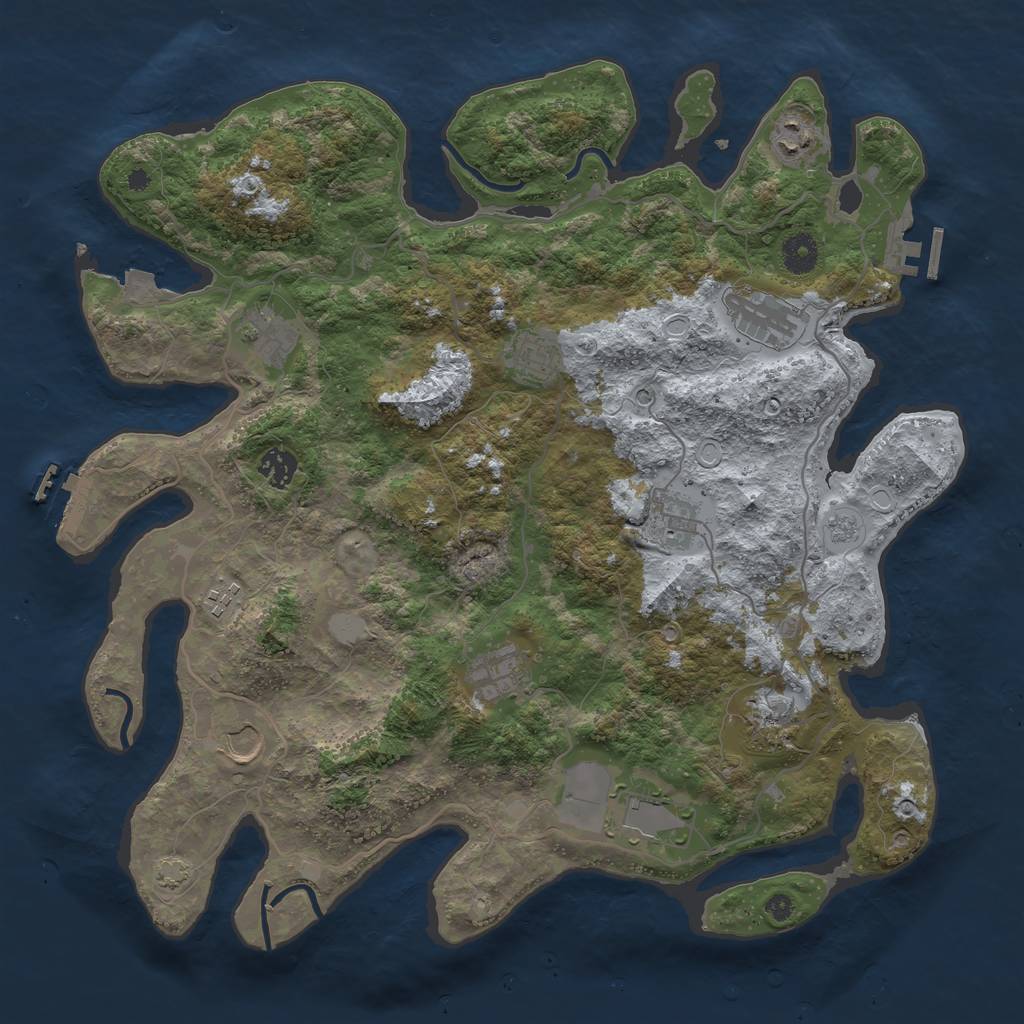 Rust Map: Procedural Map, Size: 4000, Seed: 80396781, 19 Monuments