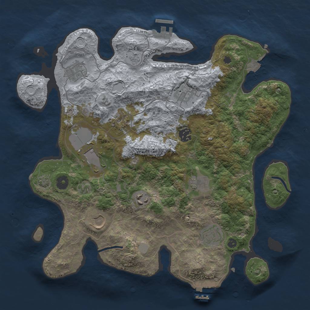 Rust Map: Procedural Map, Size: 3500, Seed: 1526049308, 17 Monuments