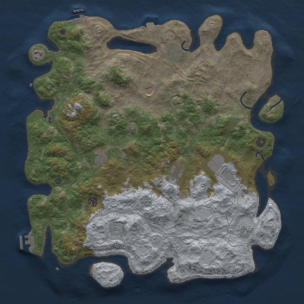 Rust Map: Procedural Map, Size: 4500, Seed: 674675769, 19 Monuments