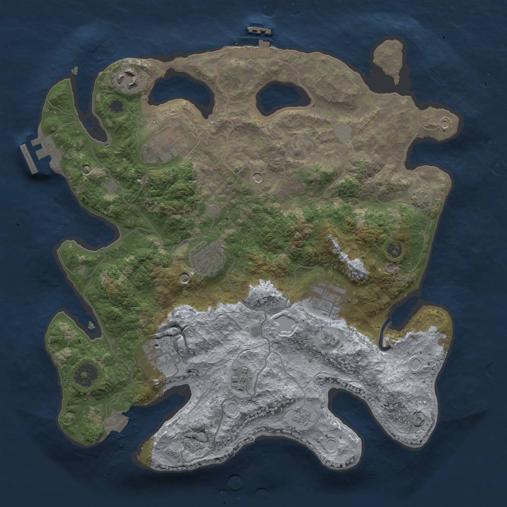 Rust Map: Procedural Map, Size: 3300, Seed: 1701025369, 14 Monuments