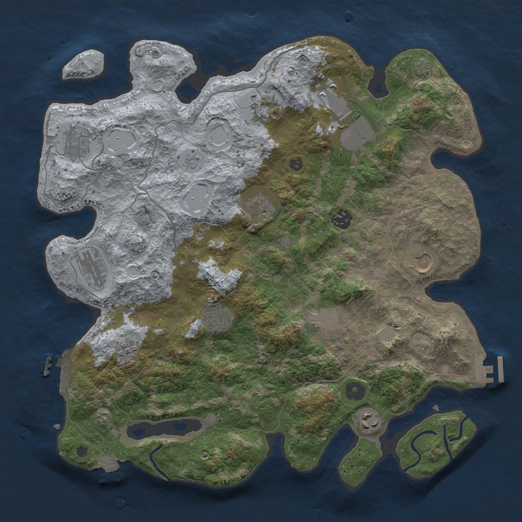 Rust Map: Procedural Map, Size: 4000, Seed: 34902794, 19 Monuments