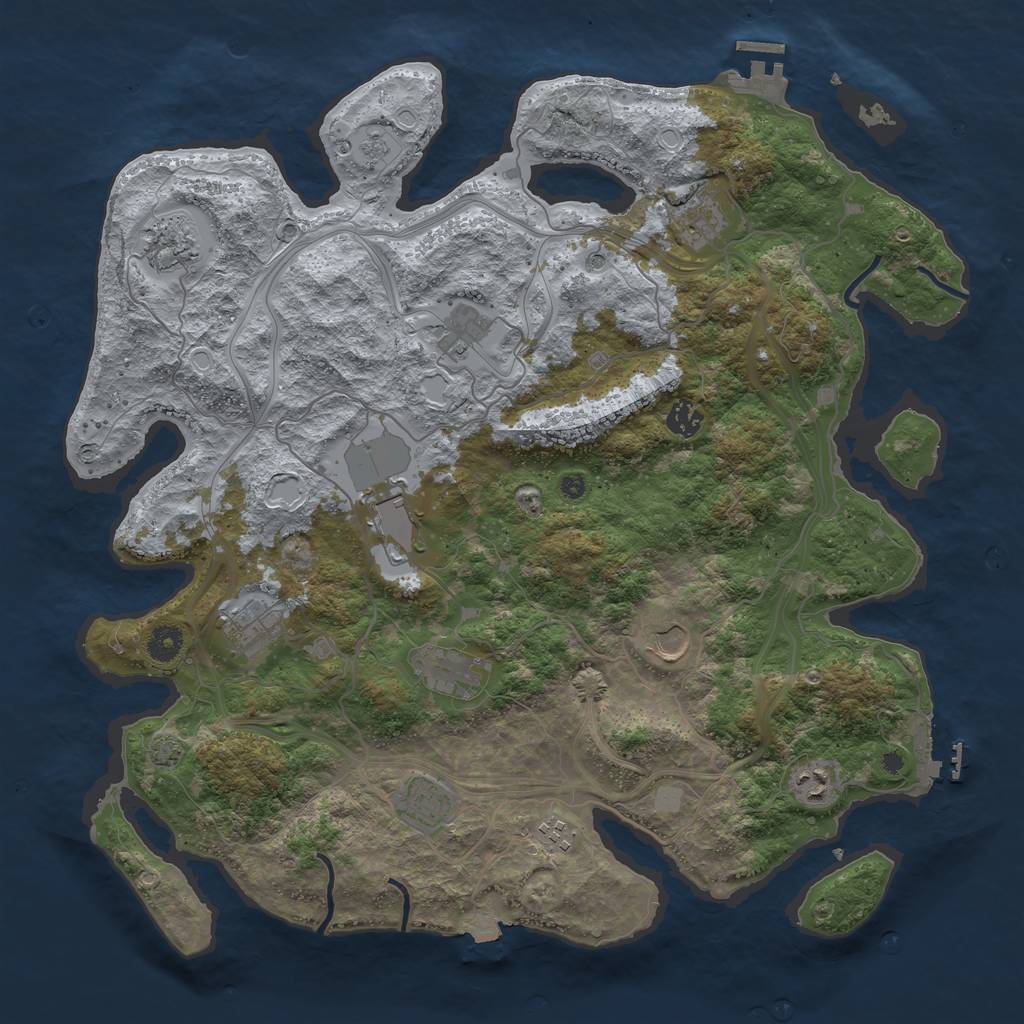 Rust Map: Procedural Map, Size: 4250, Seed: 279673666, 19 Monuments