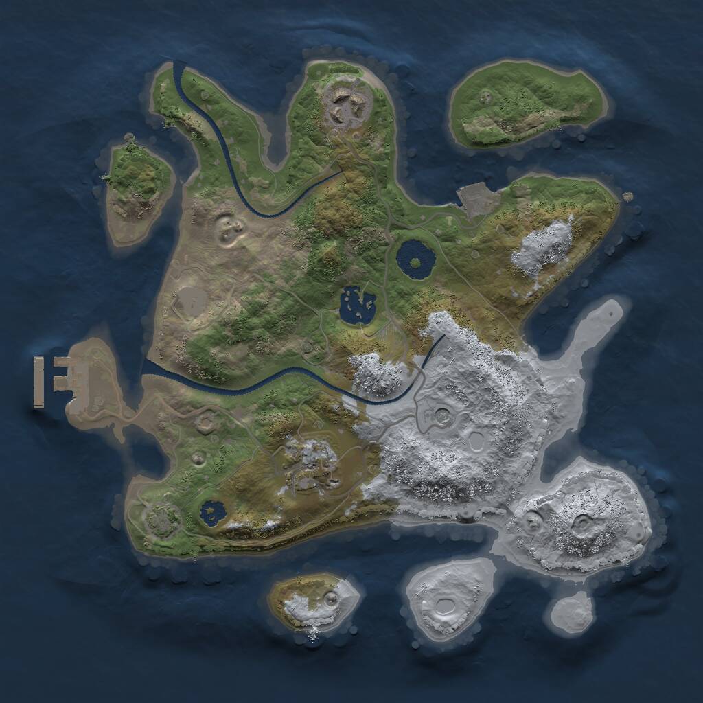 Rust Map: Procedural Map, Size: 2750, Seed: 480723348, 7 Monuments