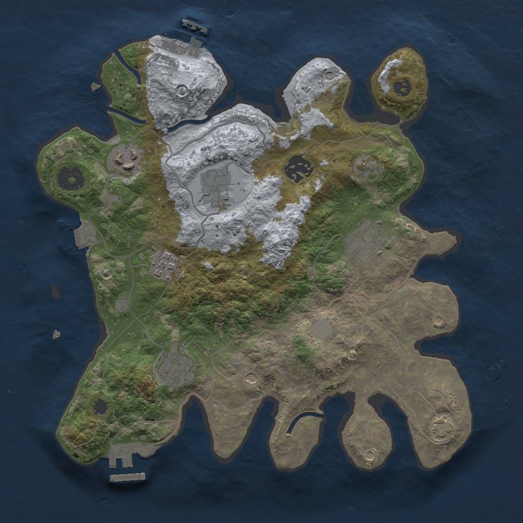 Rust Map: Procedural Map, Size: 3000, Seed: 17171995, 13 Monuments