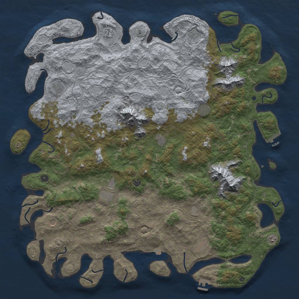Rust Map: Procedural Map, Size: 6000, Seed: 8100930, 19 Monuments