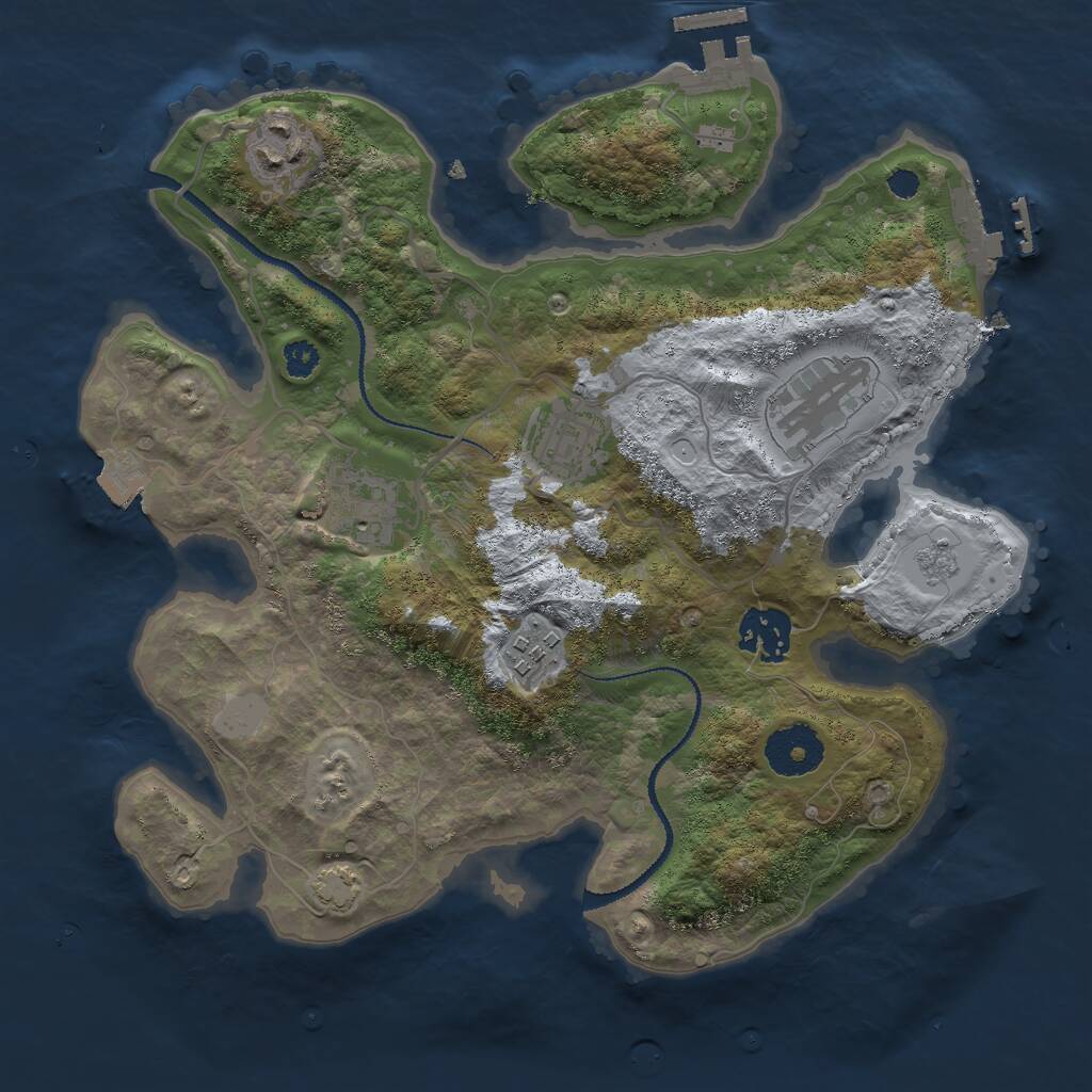 Rust Map: Procedural Map, Size: 3000, Seed: 55211719, 11 Monuments