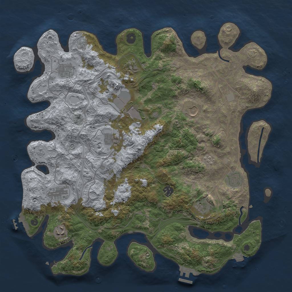 Rust Map: Procedural Map, Size: 4250, Seed: 942288766, 19 Monuments