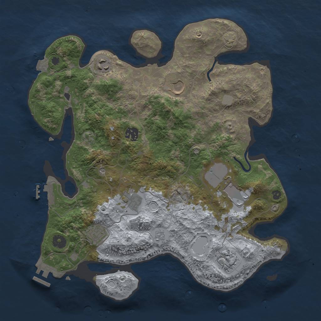 Rust Map: Procedural Map, Size: 3500, Seed: 1883307073, 15 Monuments