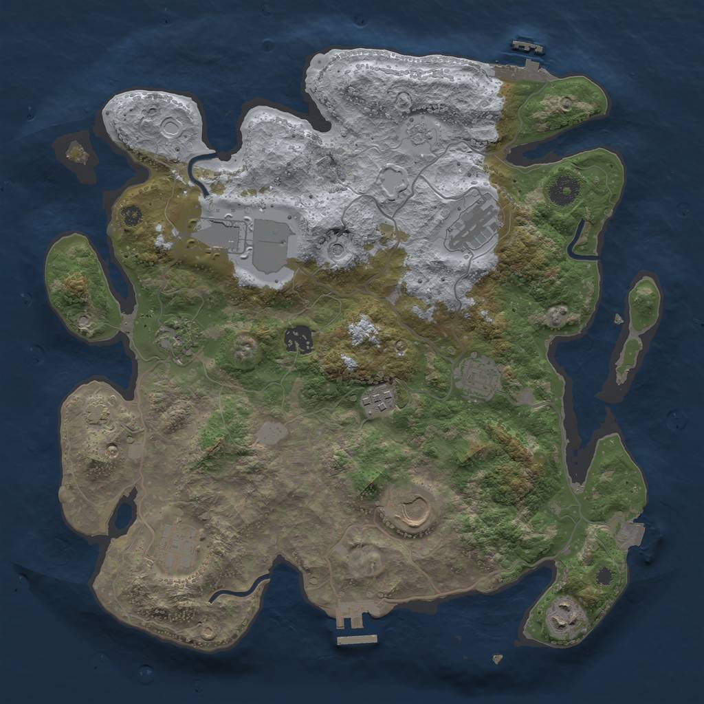 Rust Map: Procedural Map, Size: 3550, Seed: 1441, 17 Monuments