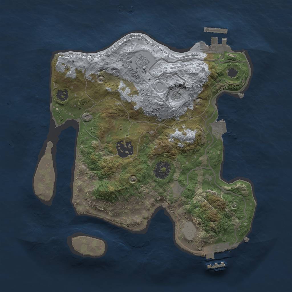 Rust Map: Procedural Map, Size: 2500, Seed: 6573, 8 Monuments