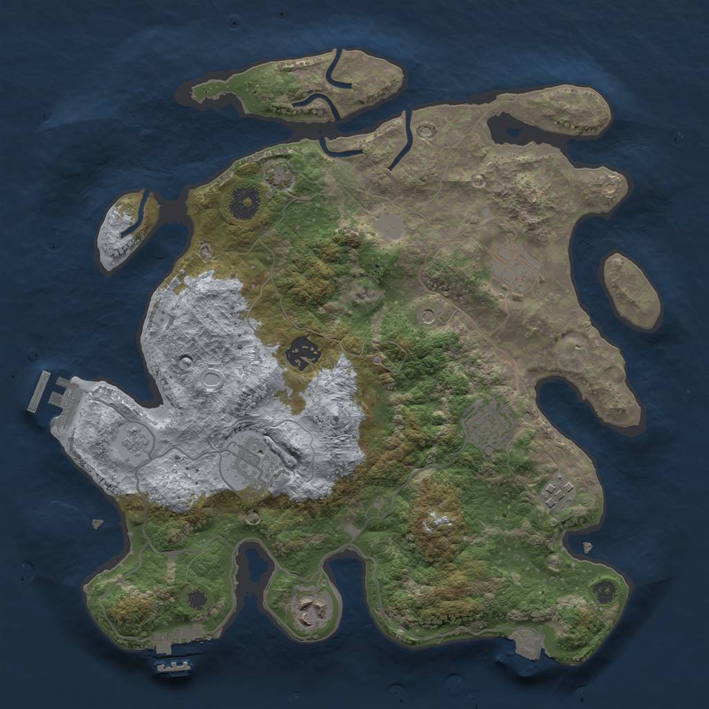 Rust Map: Procedural Map, Size: 3300, Seed: 1520240748, 14 Monuments