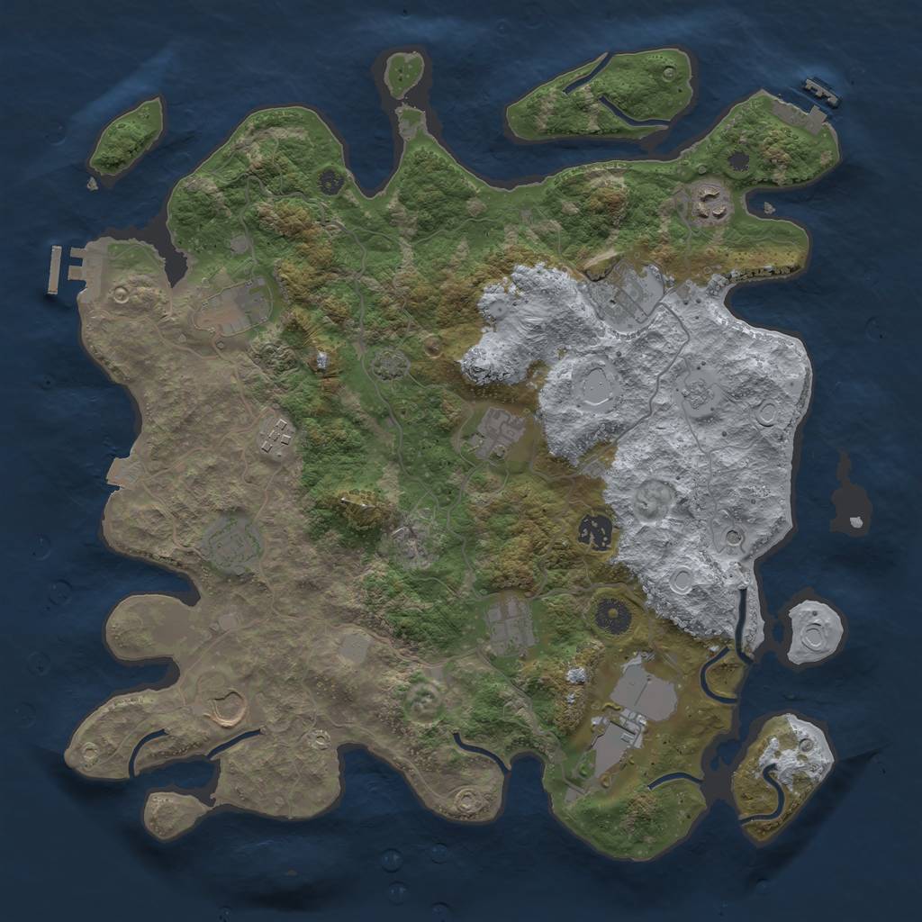 Rust Map: Procedural Map, Size: 3850, Seed: 111528, 18 Monuments