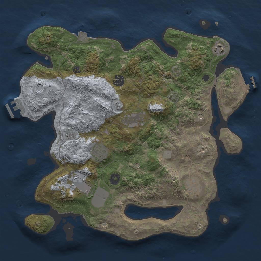 Rust Map: Procedural Map, Size: 3500, Seed: 427980638, 15 Monuments