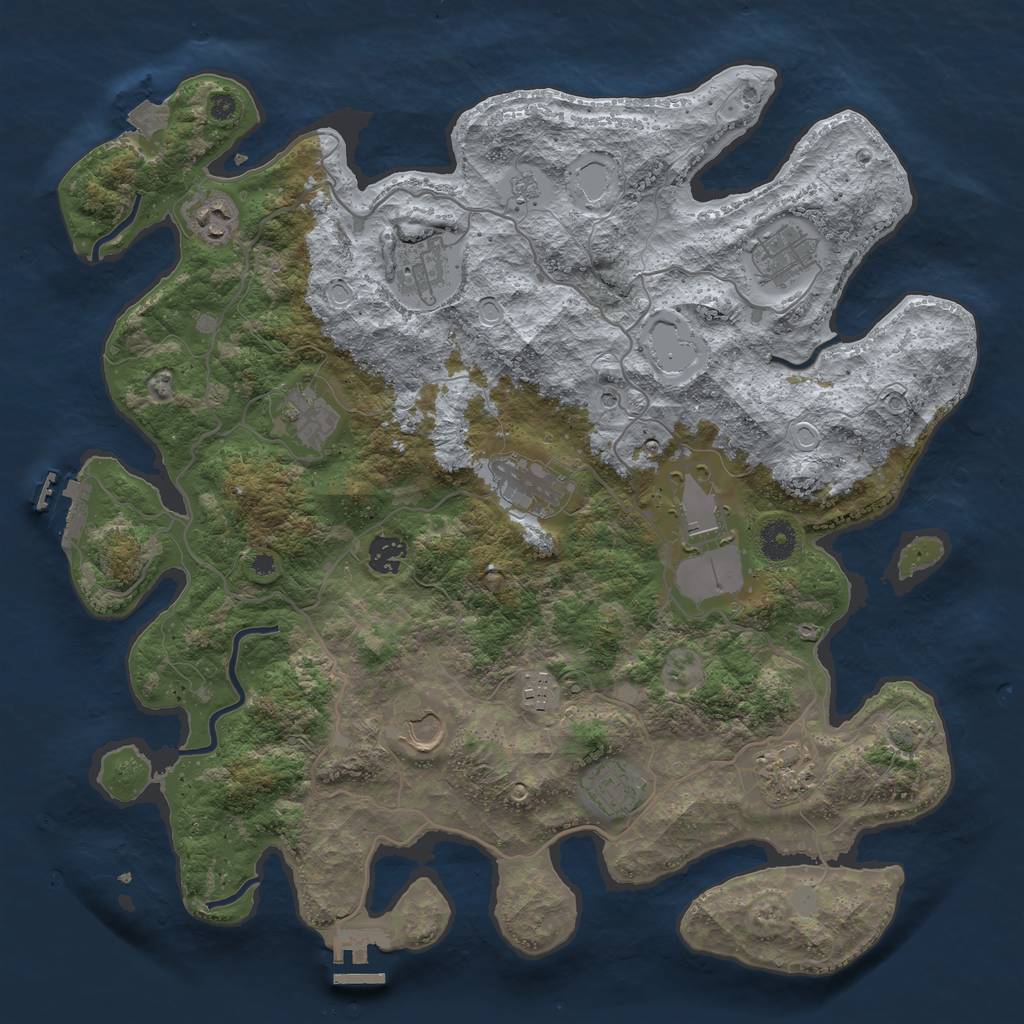 Rust Map: Procedural Map, Size: 4000, Seed: 1456821018, 19 Monuments