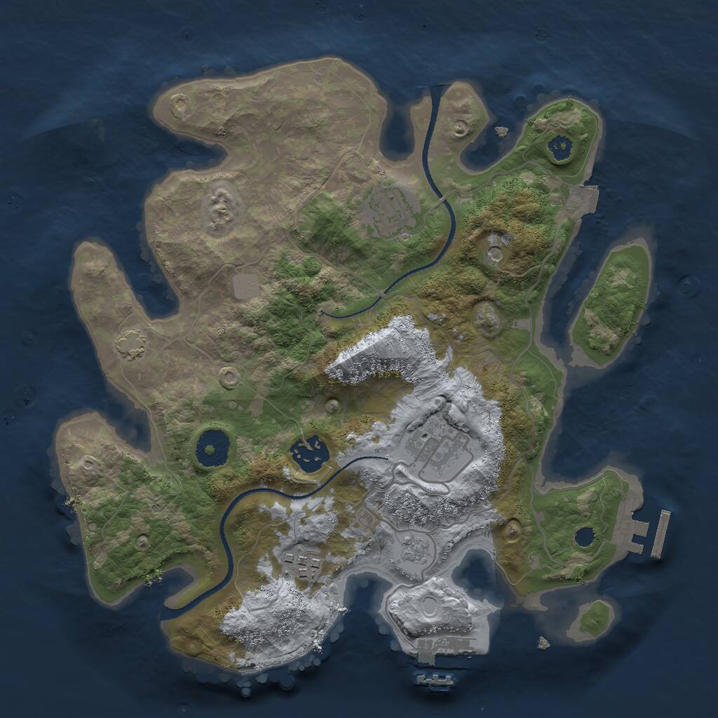 Rust Map: Procedural Map, Size: 3000, Seed: 580450465, 10 Monuments
