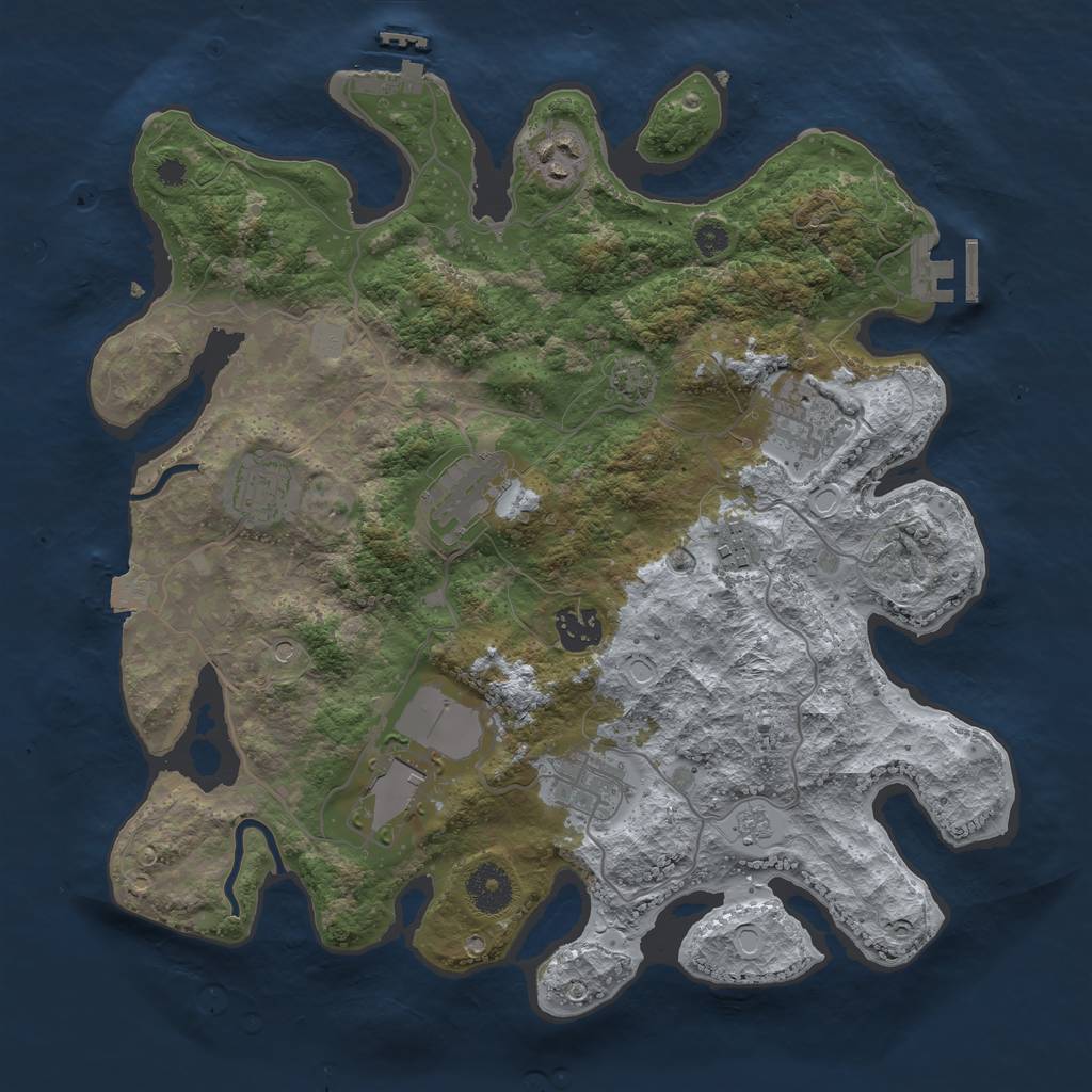 Rust Map: Procedural Map, Size: 3500, Seed: 1549004732, 16 Monuments