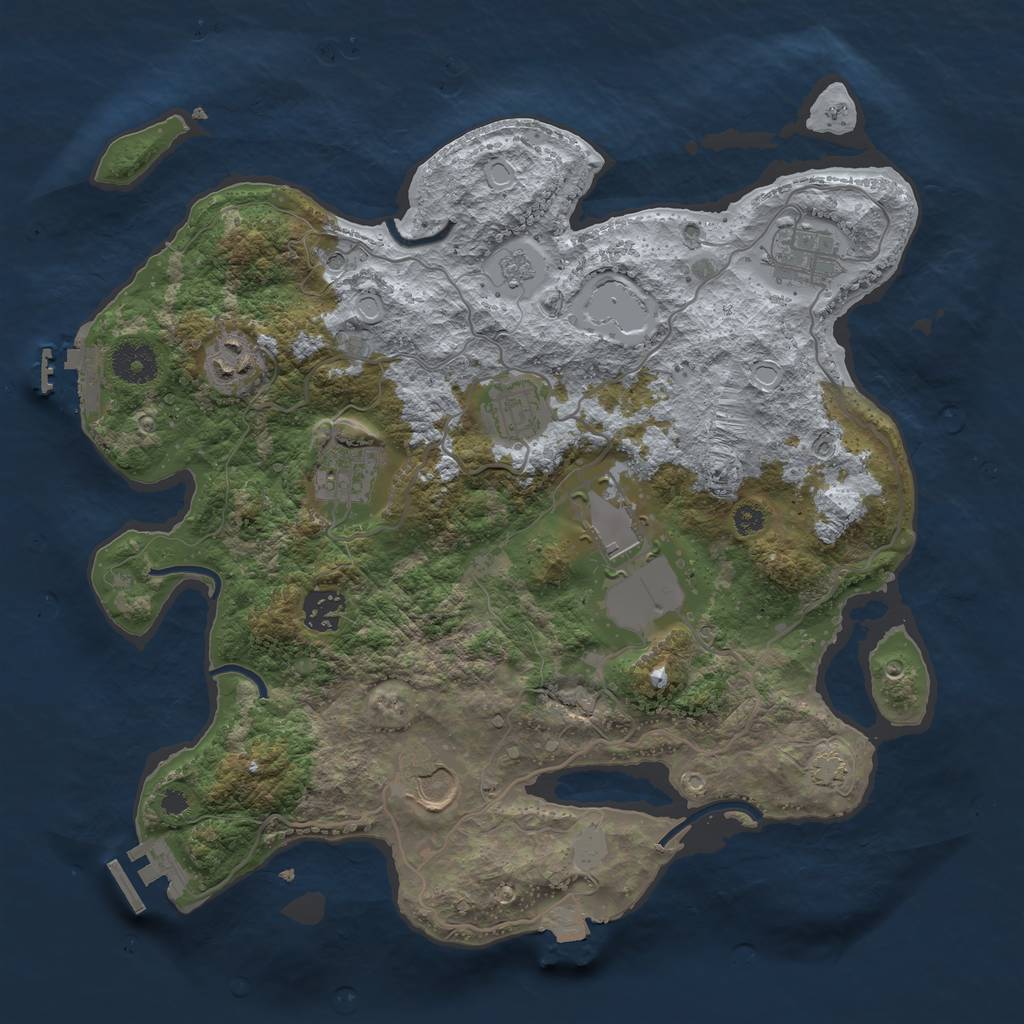 Rust Map: Procedural Map, Size: 3500, Seed: 338717539, 15 Monuments