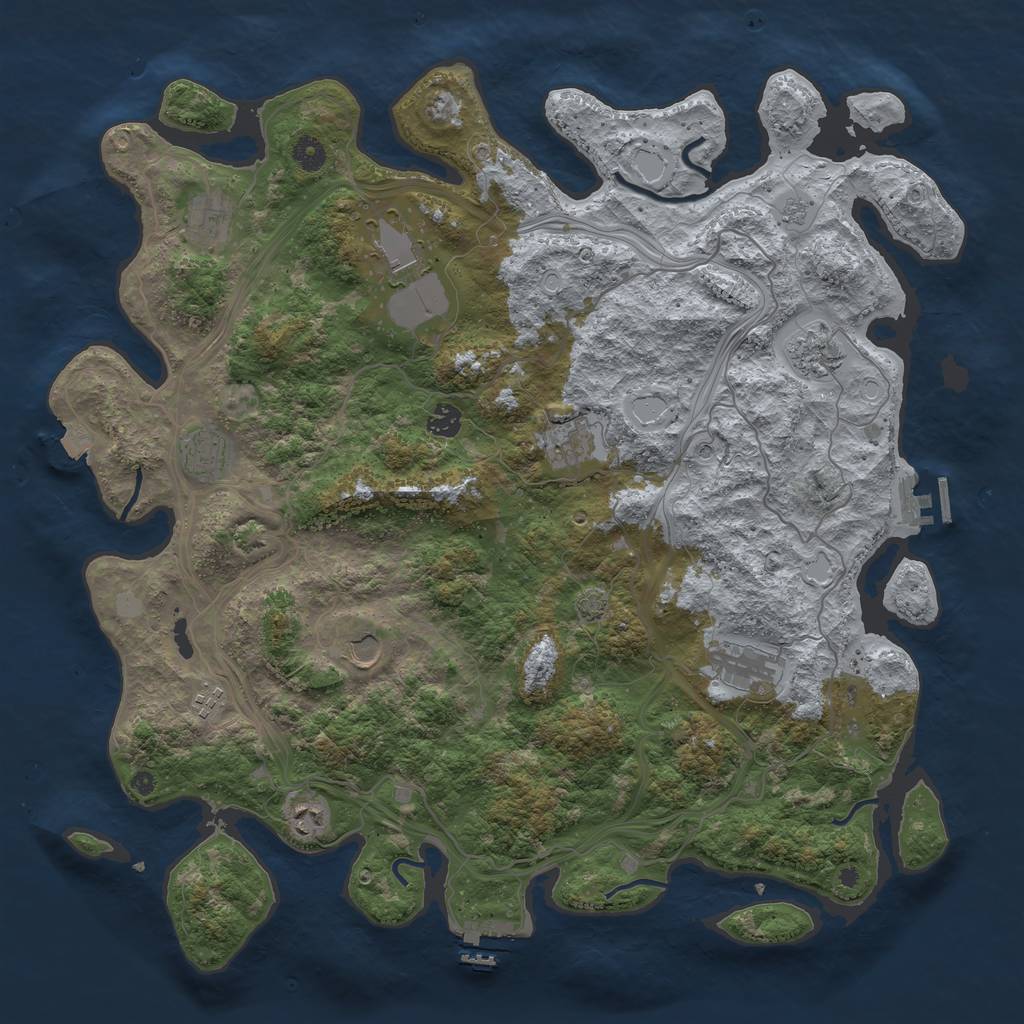 Rust Map: Procedural Map, Size: 4500, Seed: 1999582, 18 Monuments
