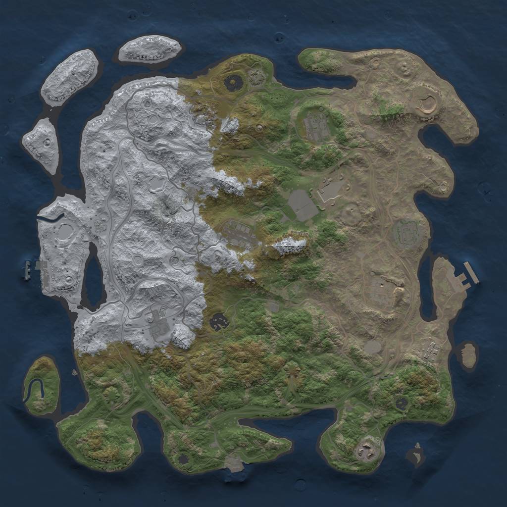 Rust Map: Procedural Map, Size: 4250, Seed: 249809598, 19 Monuments
