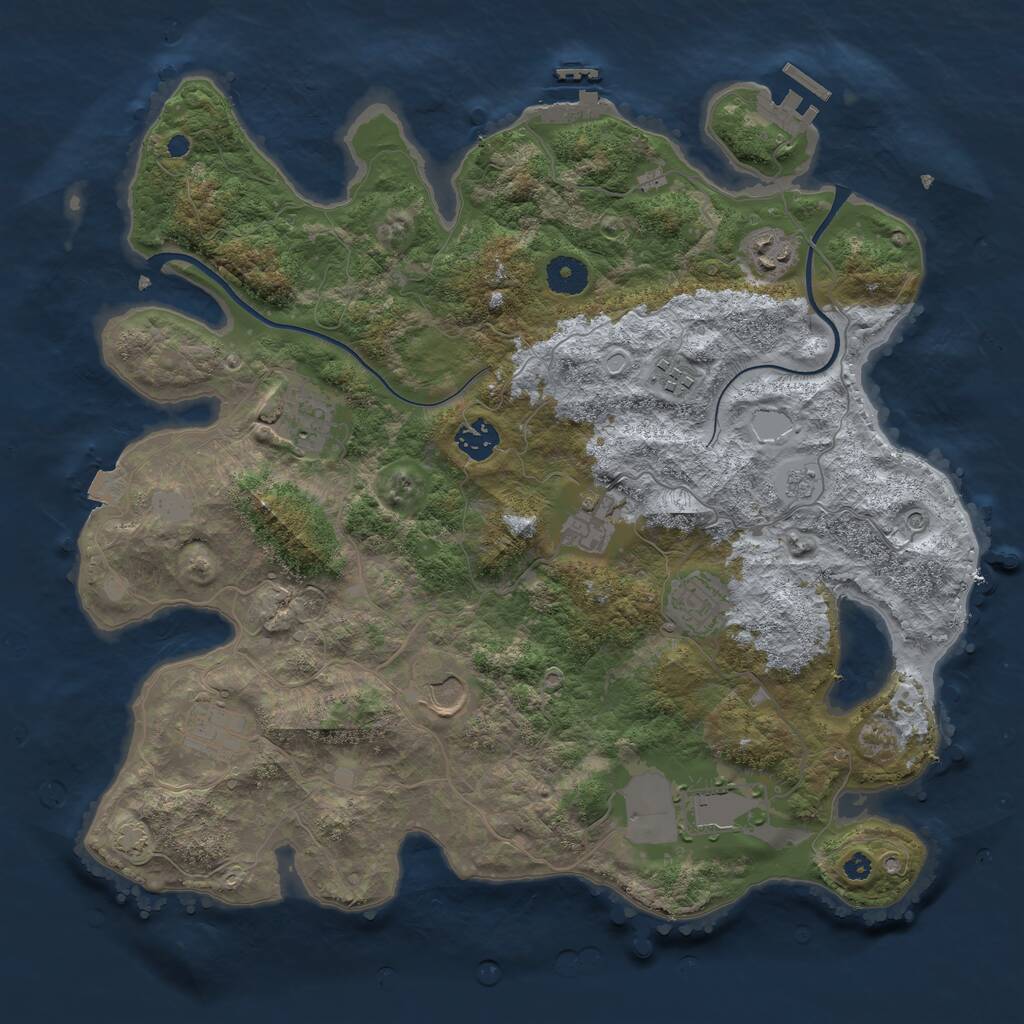 Rust Map: Procedural Map, Size: 3800, Seed: 22299, 15 Monuments