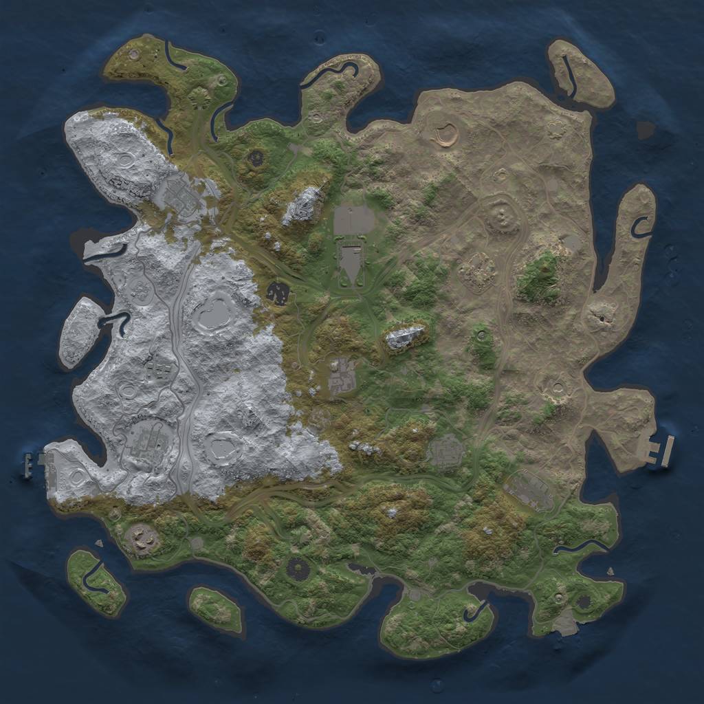 Rust Map: Procedural Map, Size: 4500, Seed: 1545836711, 19 Monuments