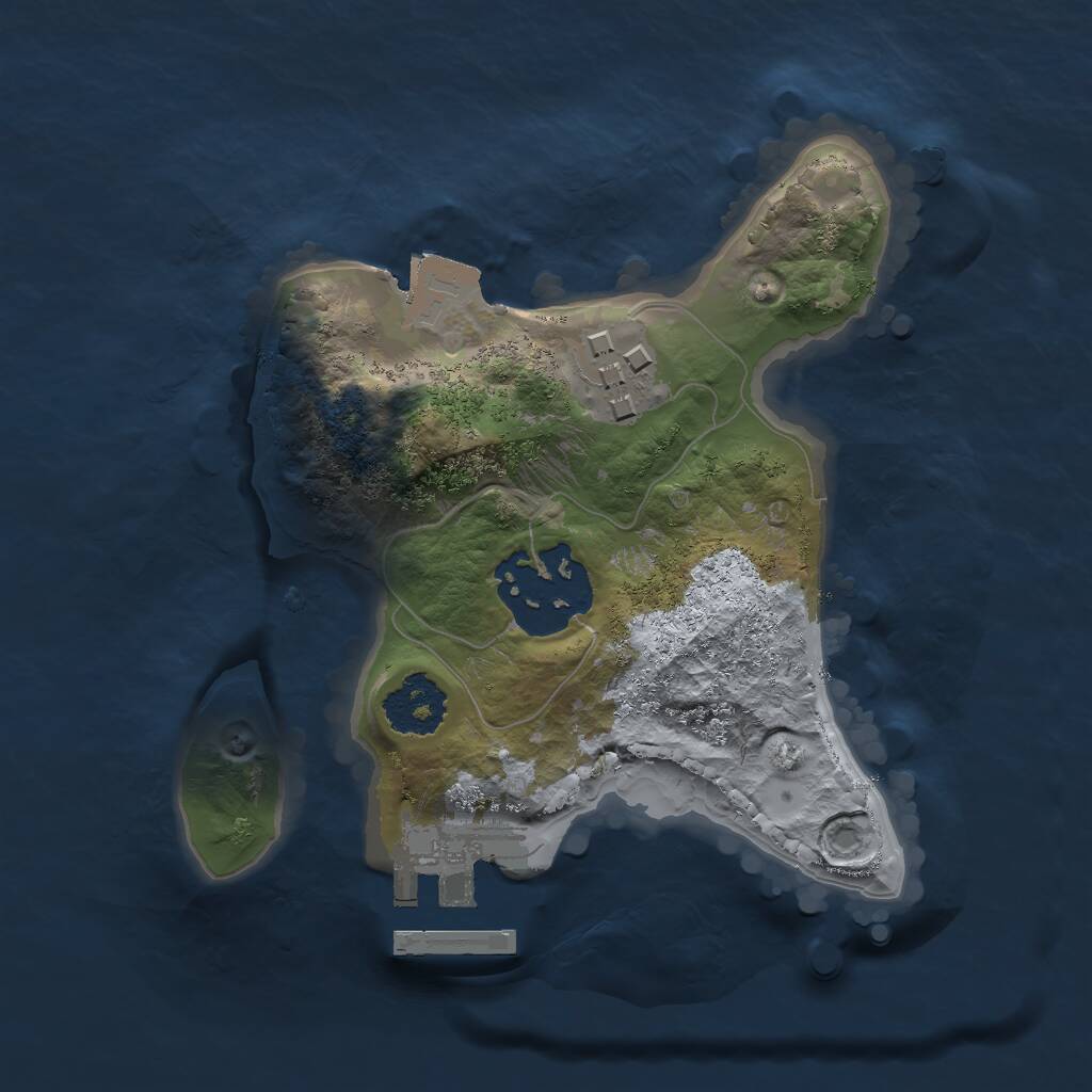 Rust Map: Procedural Map, Size: 1800, Seed: 539427543, 4 Monuments