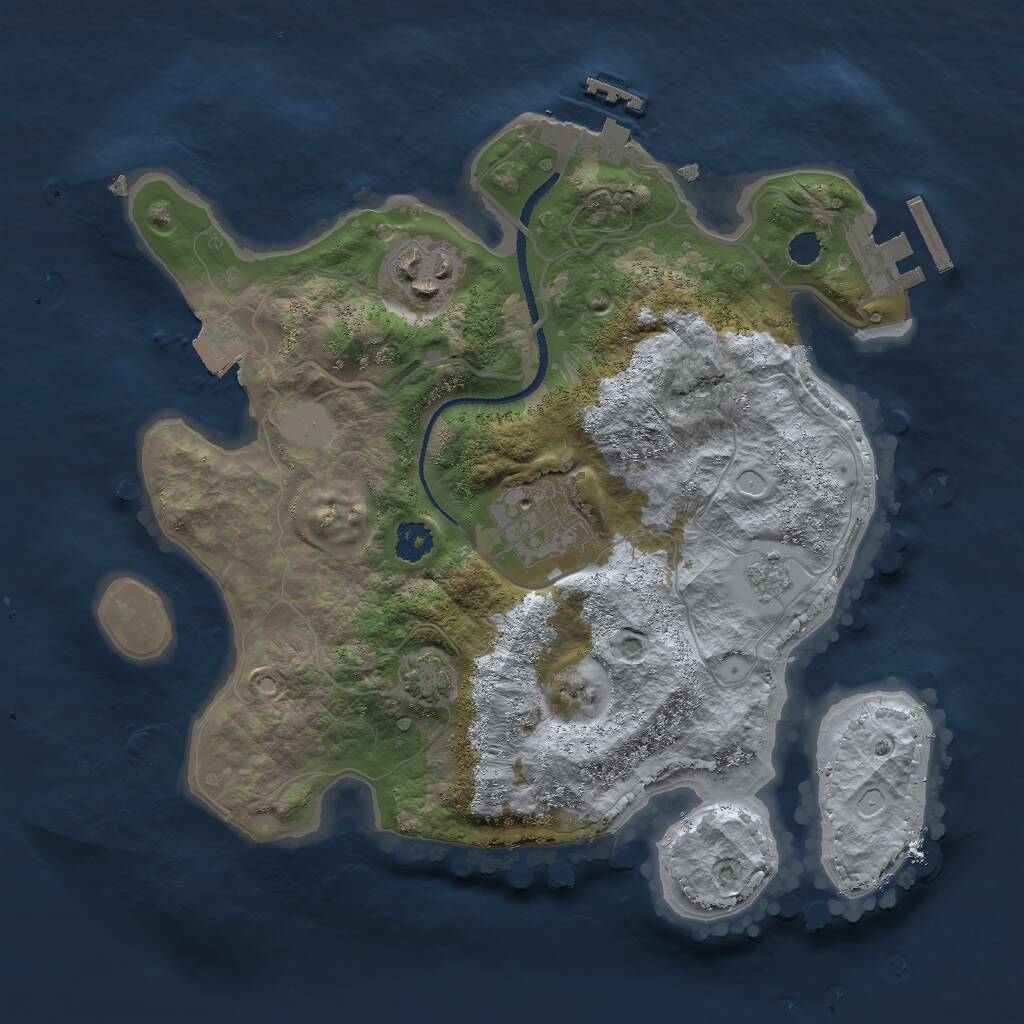 Rust Map: Procedural Map, Size: 2600, Seed: 571410678, 7 Monuments