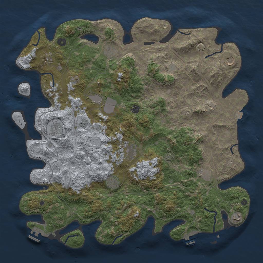 Rust Map: Procedural Map, Size: 4500, Seed: 746497377, 19 Monuments