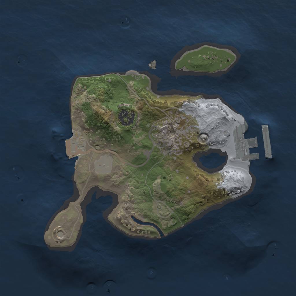 Rust Map: Procedural Map, Size: 1800, Seed: 7127, 4 Monuments