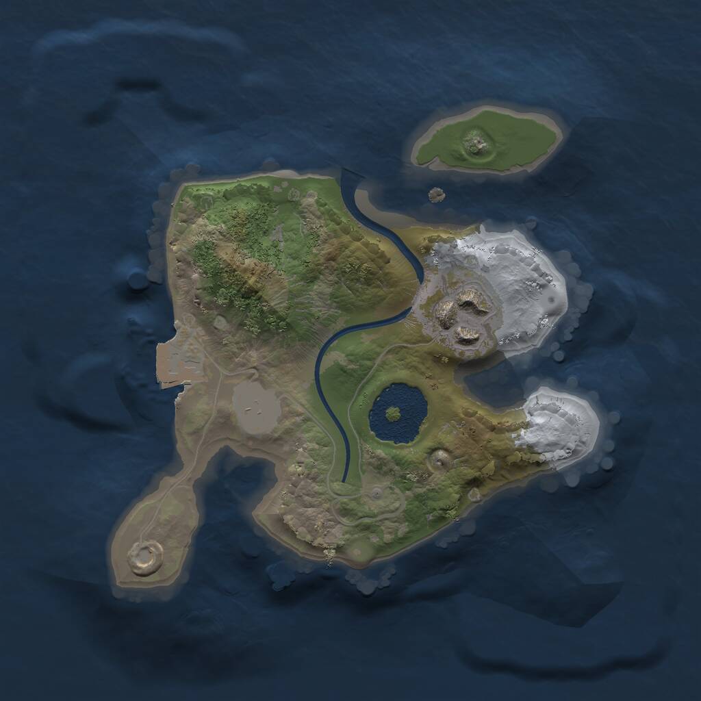 Rust Map: Procedural Map, Size: 1800, Seed: 7127, 2 Monuments