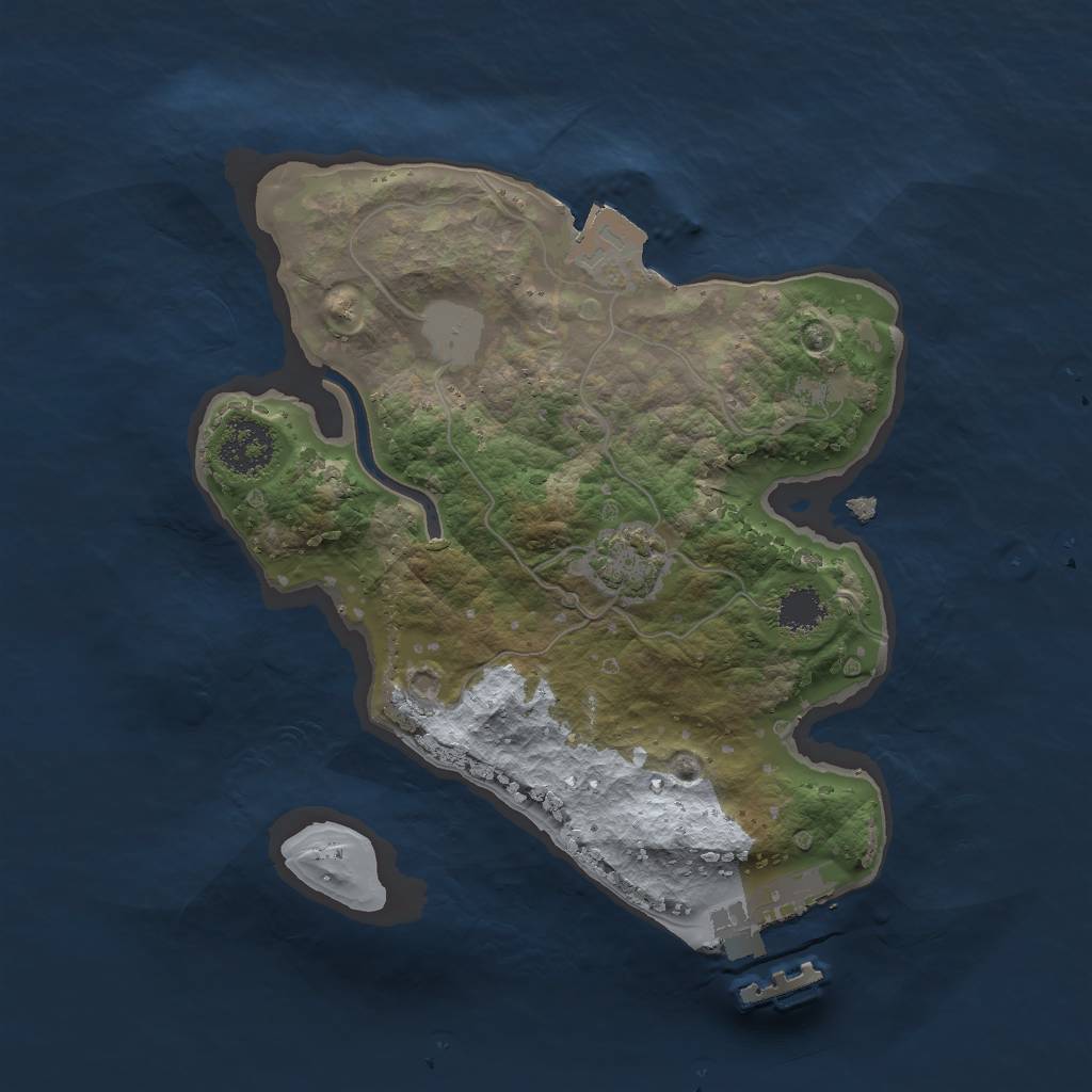 Rust Map: Procedural Map, Size: 2000, Seed: 494856, 5 Monuments