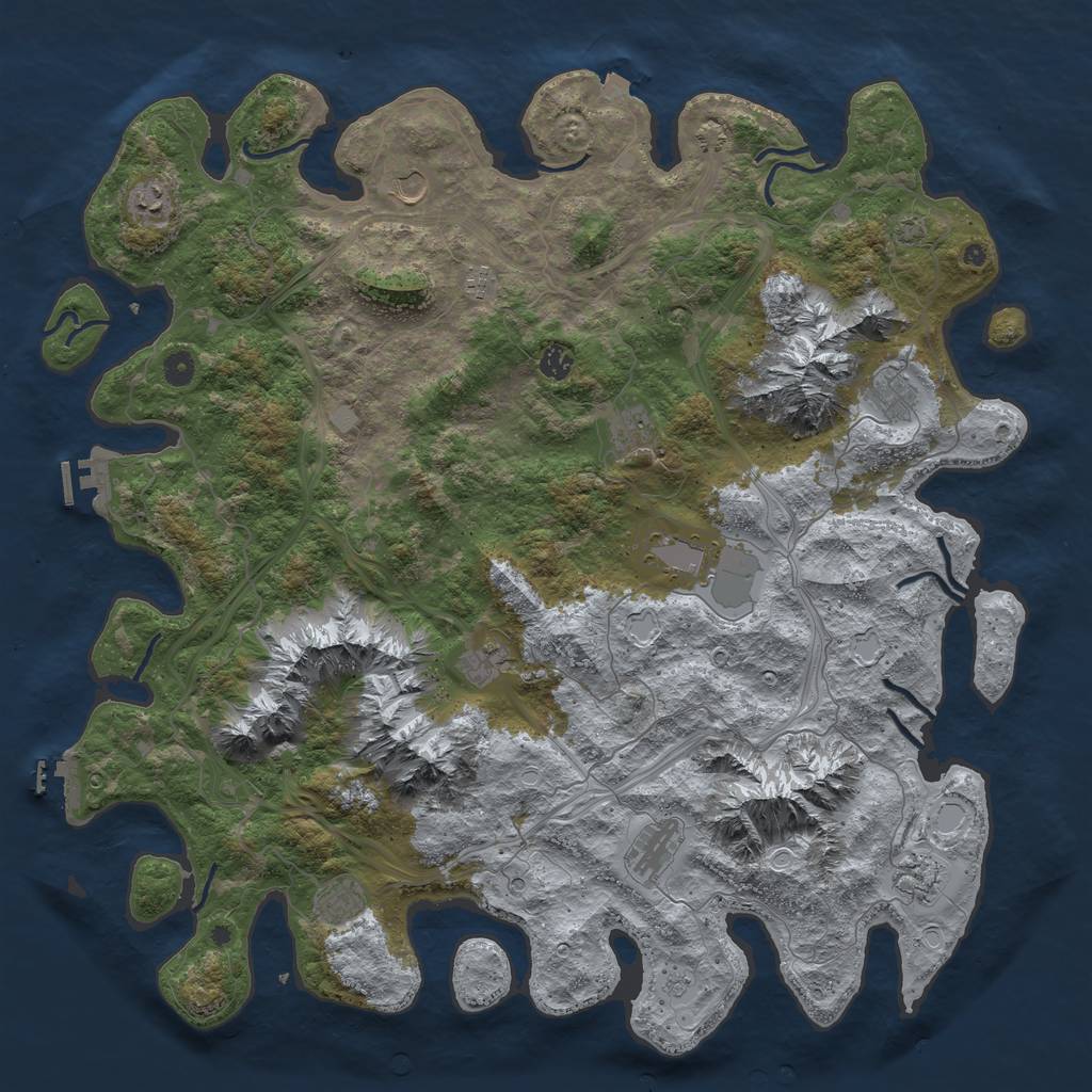 Rust Map: Procedural Map, Size: 5000, Seed: 1866887362, 19 Monuments