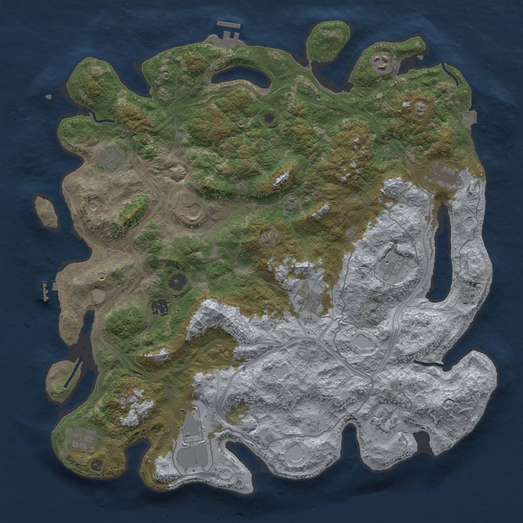 Rust Map: Procedural Map, Size: 4500, Seed: 1861605056, 19 Monuments