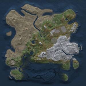 Thumbnail Rust Map: Procedural Map, Size: 3500, Seed: 2017602275, 14 Monuments