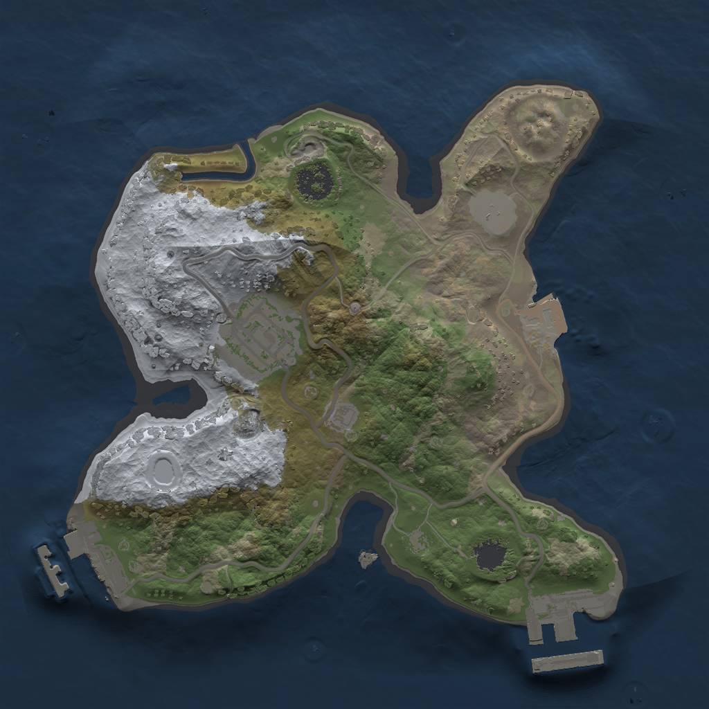 Rust Map: Procedural Map, Size: 2000, Seed: 768840724, 6 Monuments