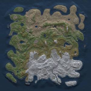 Thumbnail Rust Map: Procedural Map, Size: 4500, Seed: 1254672257, 15 Monuments