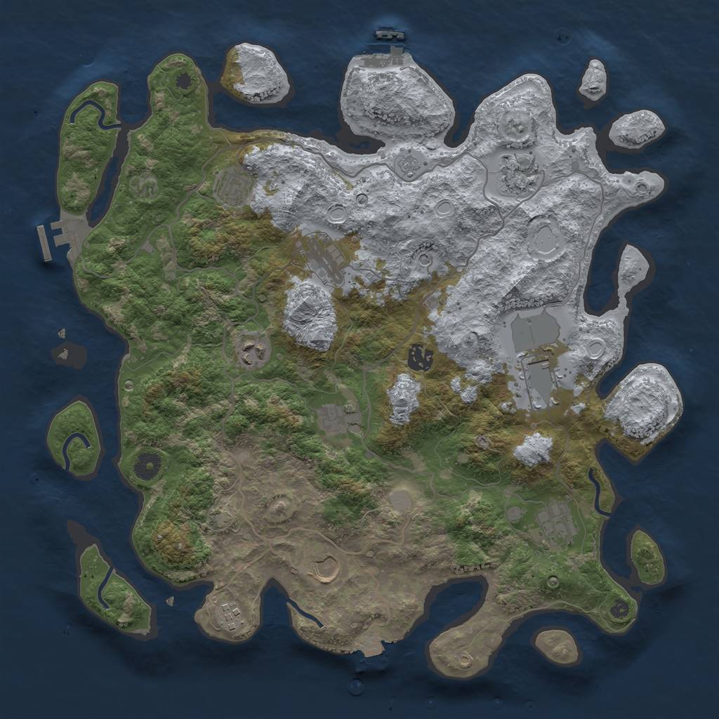 Rust Map: Procedural Map, Size: 4000, Seed: 96872599, 18 Monuments