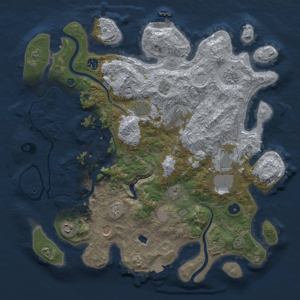 Rust Map: Procedural Map, Size: 4000, Seed: 96872599, 13 Monuments