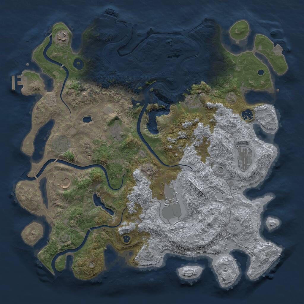 Rust Map: Procedural Map, Size: 4200, Seed: 19800419, 15 Monuments