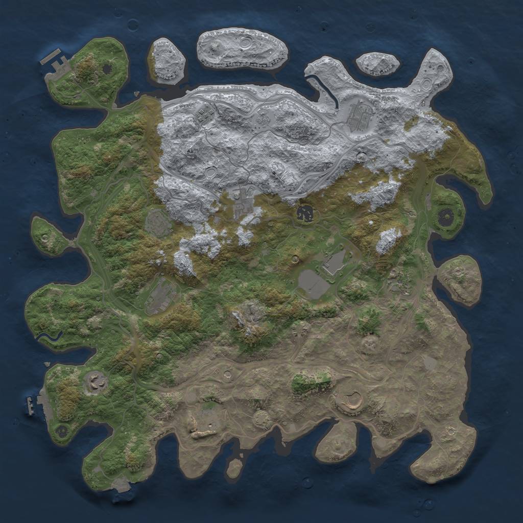 Rust Map: Procedural Map, Size: 4500, Seed: 264613, 19 Monuments