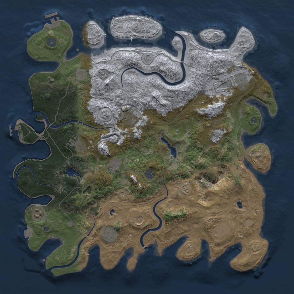 Rust Map: Procedural Map, Size: 4500, Seed: 264613, 17 Monuments