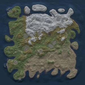 Thumbnail Rust Map: Procedural Map, Size: 4500, Seed: 264613, 19 Monuments