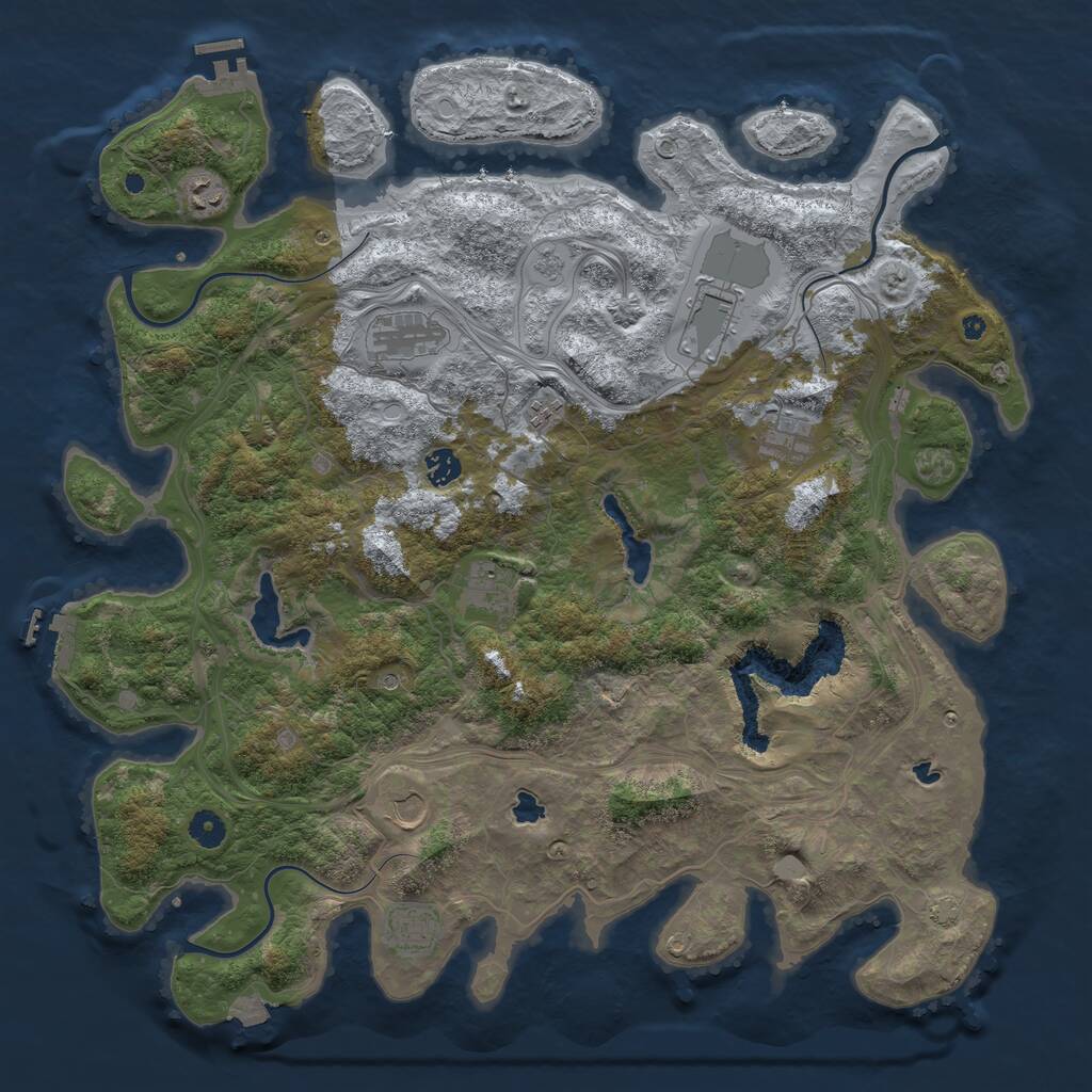 Rust Map: Procedural Map, Size: 4500, Seed: 264613, 15 Monuments
